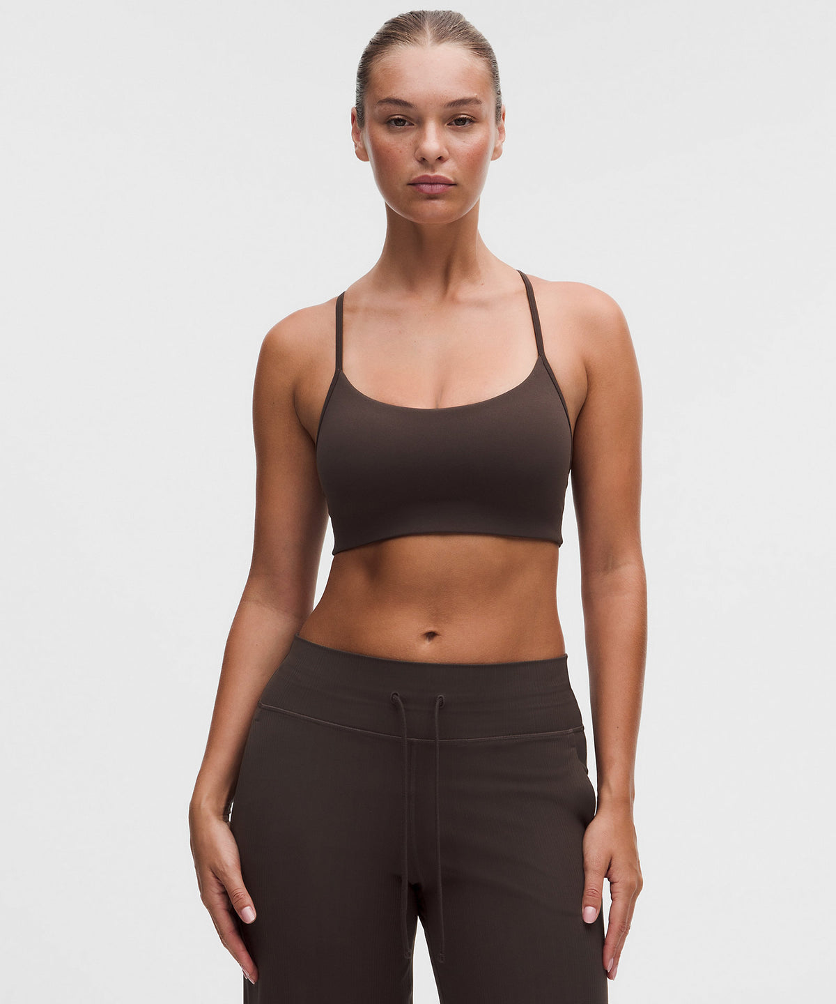 Lululemon Flow Y Bra Light Support, C/D Cup Updated Design - Mahogany Muse - imagen 1