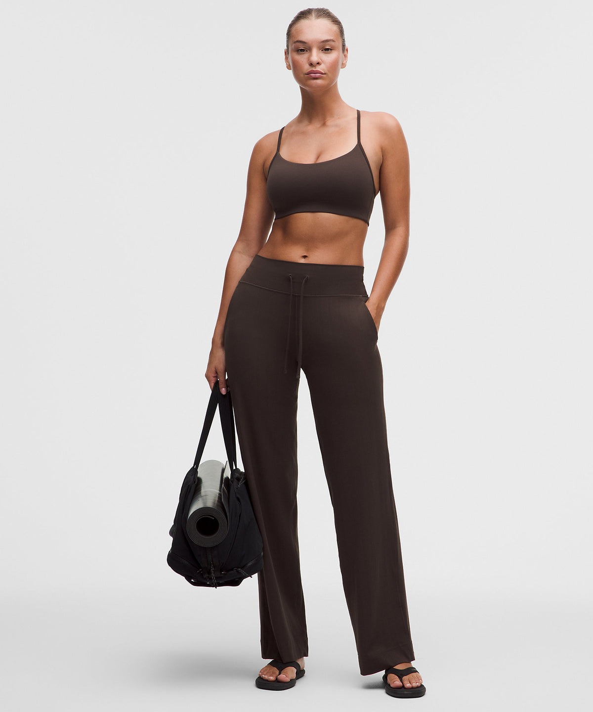 Lululemon Flow Y Bra Light Support, C/D Cup Updated Design - Mahogany Muse - imagen 3