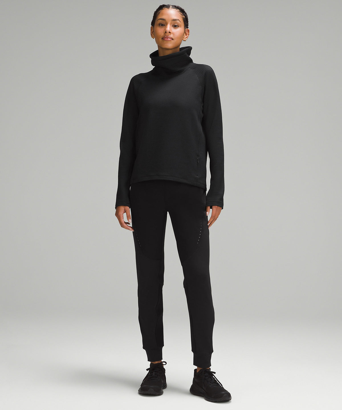 Lululemon Waffle-Knit Funnel-Neck Long-Sleeve Shirt - Black - imagen 2
