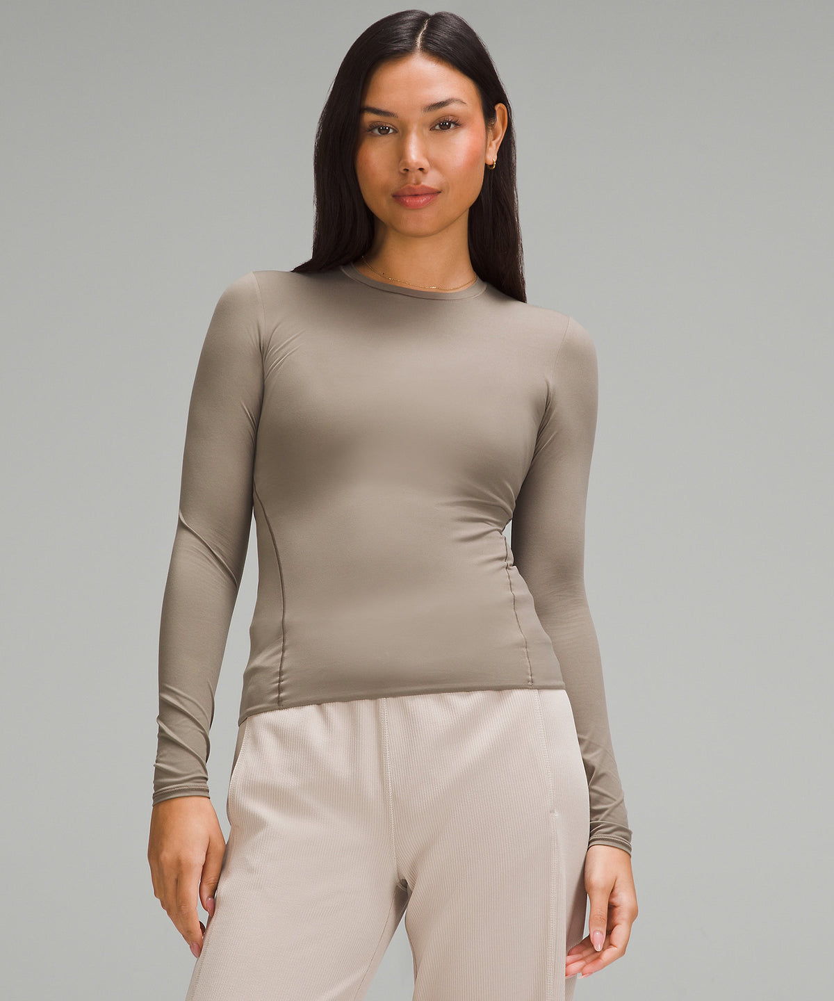 Lululemon Wundermost Ultra-Soft Nulu Crewneck Long-Sleeve Shirt - Nomad - imagen 1