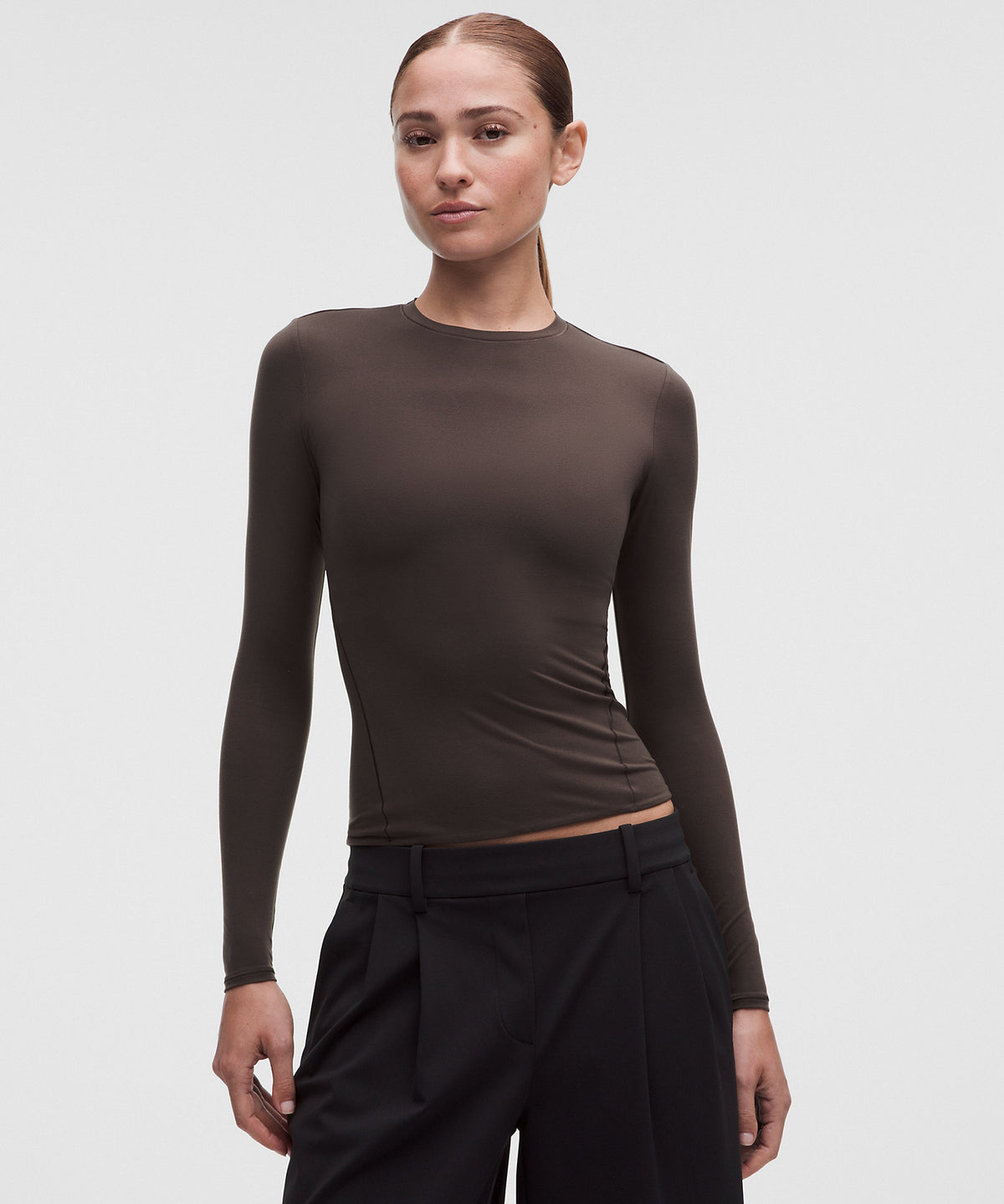 Lululemon Wundermost Ultra-Soft Nulu Crewneck Long-Sleeve Shirt - Mahogany Muse - imagen 1