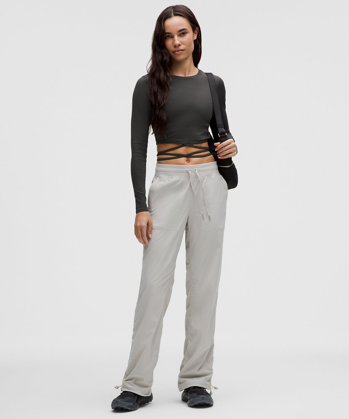 Lululemon Logo Bead Ribbed Waist-Tie Long-Sleeve Shirt - Graphite Grey - imagen 2