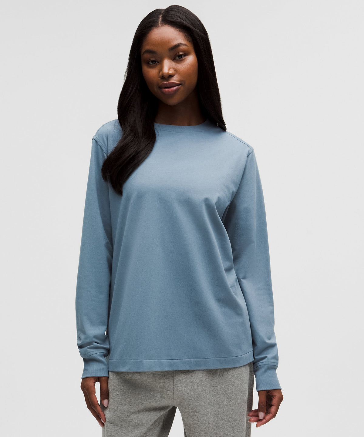 Lululemon All Yours Organic Cotton-Blend Long-Sleeve Shirt - Steel Blue - imagen 1
