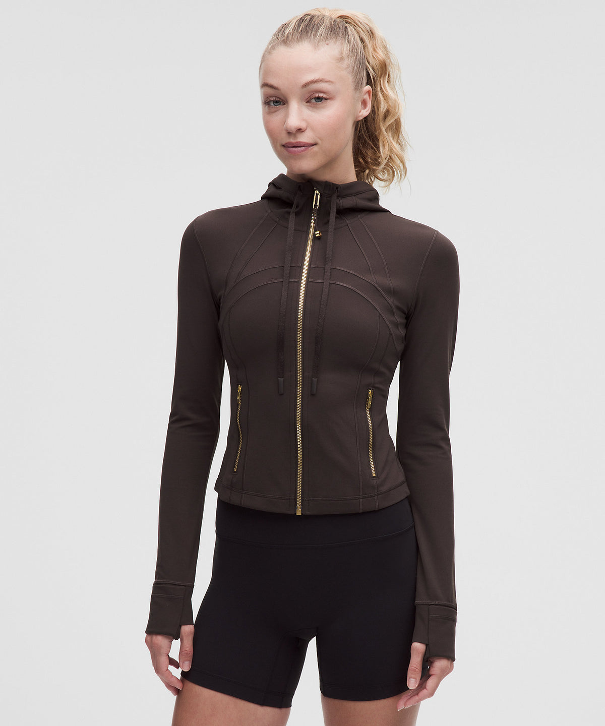 Lululemon Define Cropped Hooded Jacket Nulu - Mahogany Muse - imagen 1
