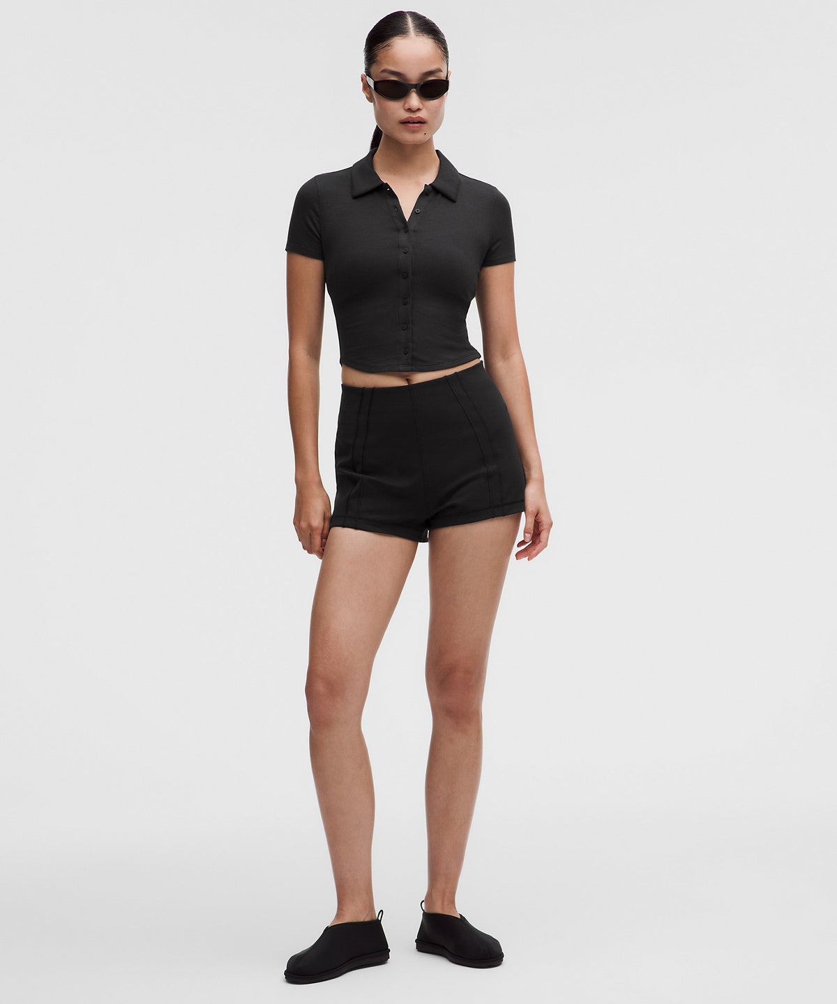 Lululemon Button-Up Collared Short-Sleeve Shirt - Black - imagen 1