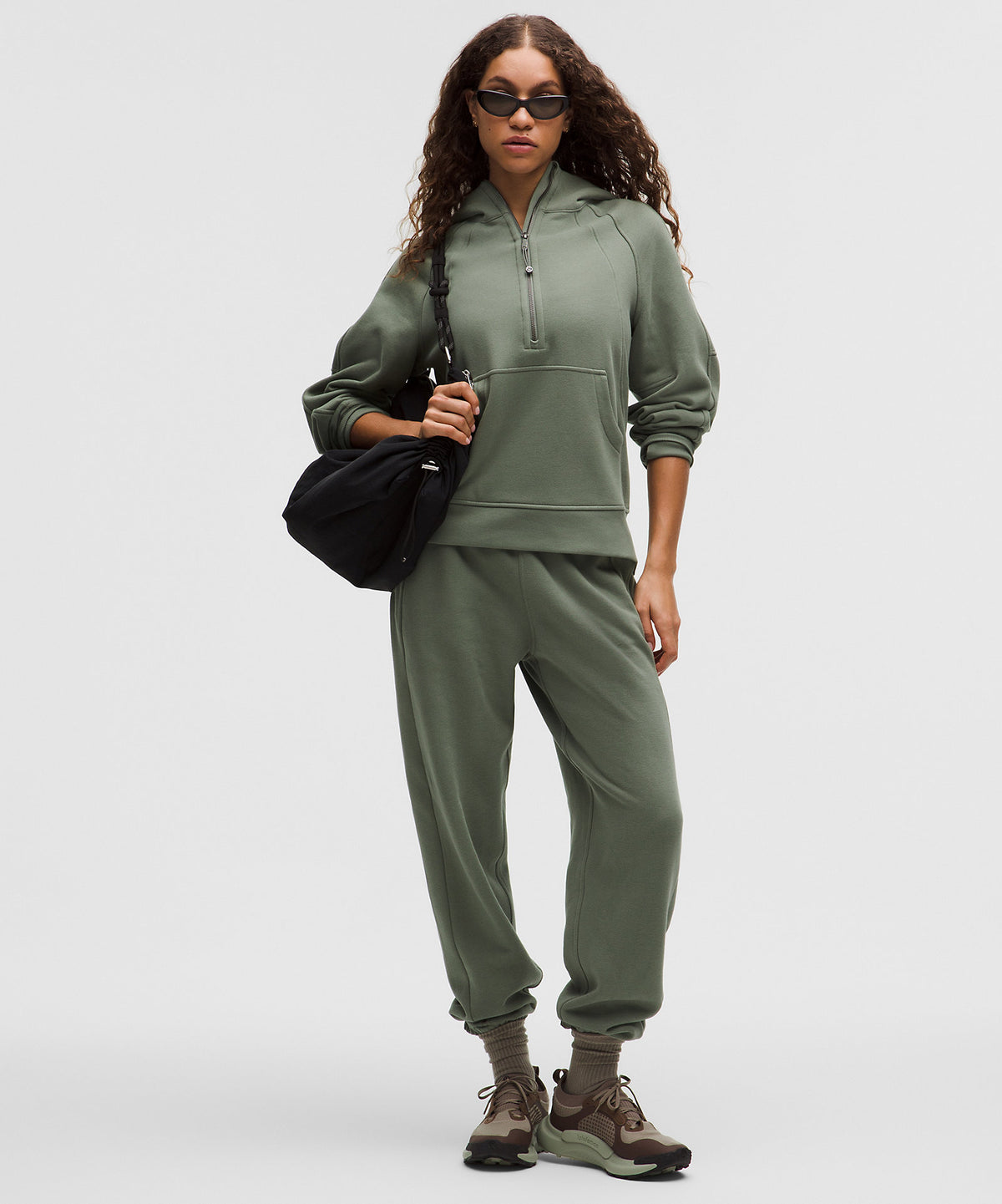 Lululemon Scuba Oversized Half-Zip Hoodie Long - Willow Leaf - imagen 2