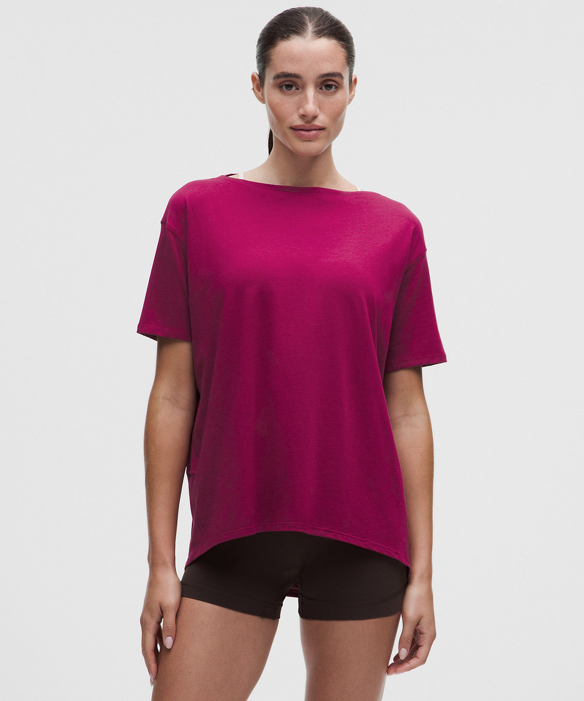 Lululemon Back In Action Organic Cotton-Blend T-Shirt - Raspberry Rave - imagen 1