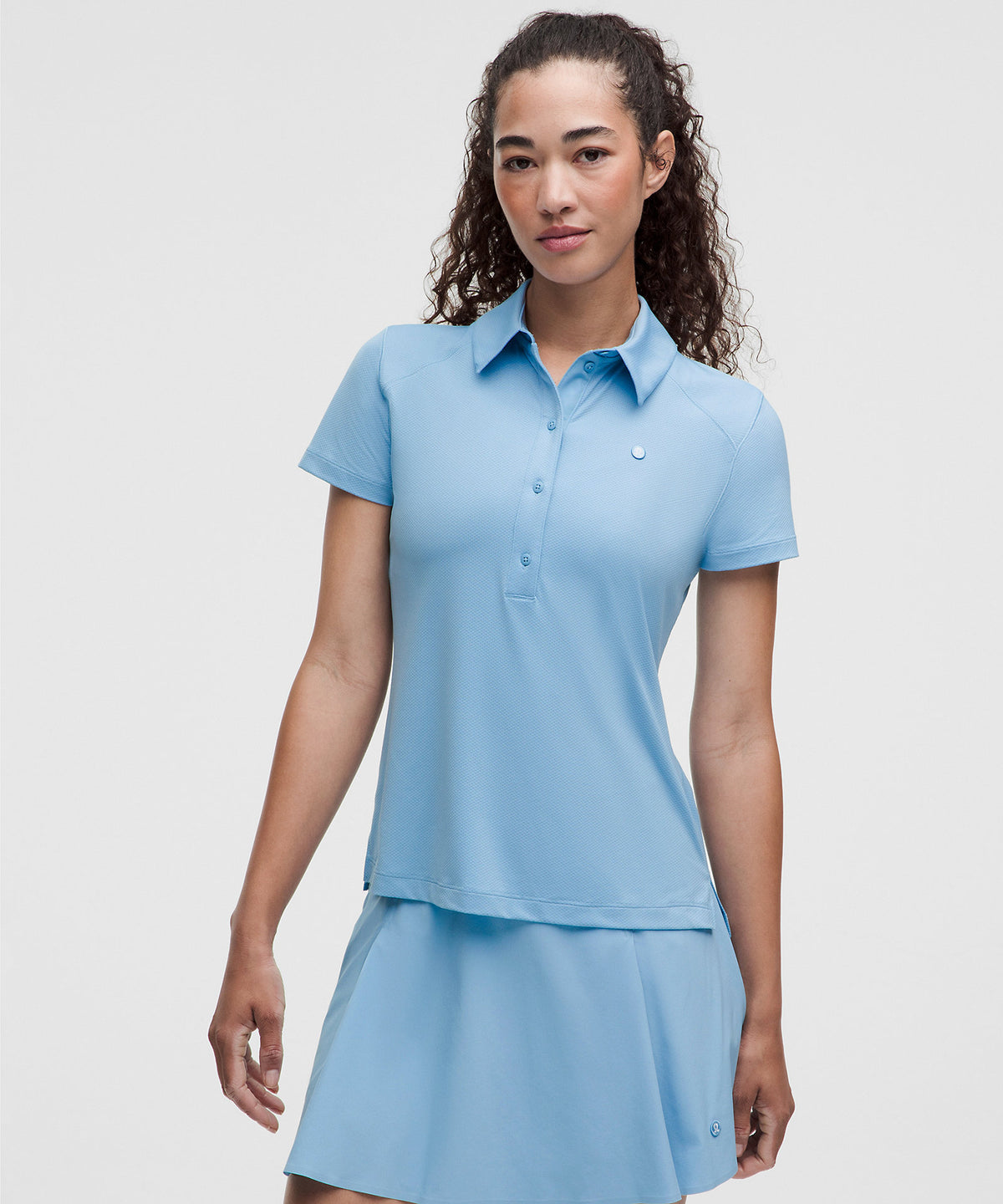 Lululemon Quick-Dry Short-Sleeve Polo Shirt Straight Hem Logo - Dreamy Blue - imagen 1