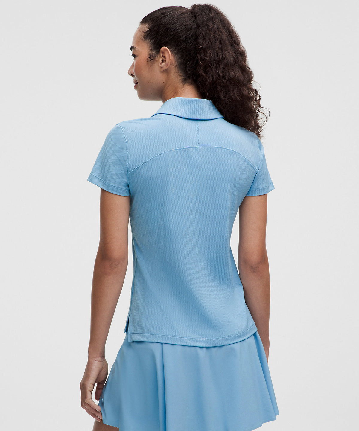 Lululemon Quick-Dry Short-Sleeve Polo Shirt Straight Hem Logo - Dreamy Blue - imagen 3