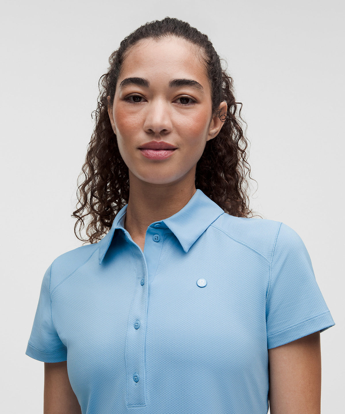 Lululemon Quick-Dry Short-Sleeve Polo Shirt Straight Hem Logo - Dreamy Blue - imagen 4