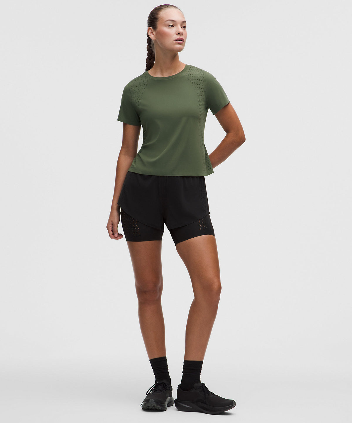 Lululemon Sleek Perforated Running Short-Sleeve Shirt - Sassy Sage - imagen 2