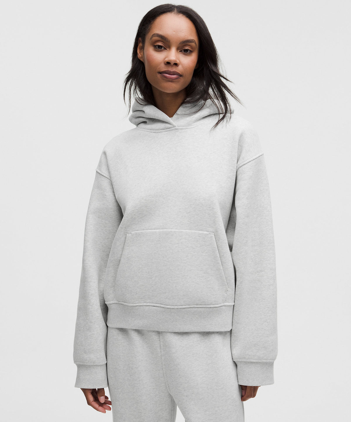 Lululemon Women's Steady State SuperLoft Hoodie Wider Cuff - Heathered Core Ultra Light Grey - imagen 1