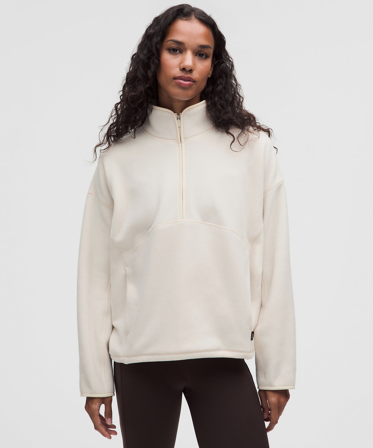 Lululemon Polartec 200 Series Fleece Half Zip - Heathered Light Ivory - imagen 1