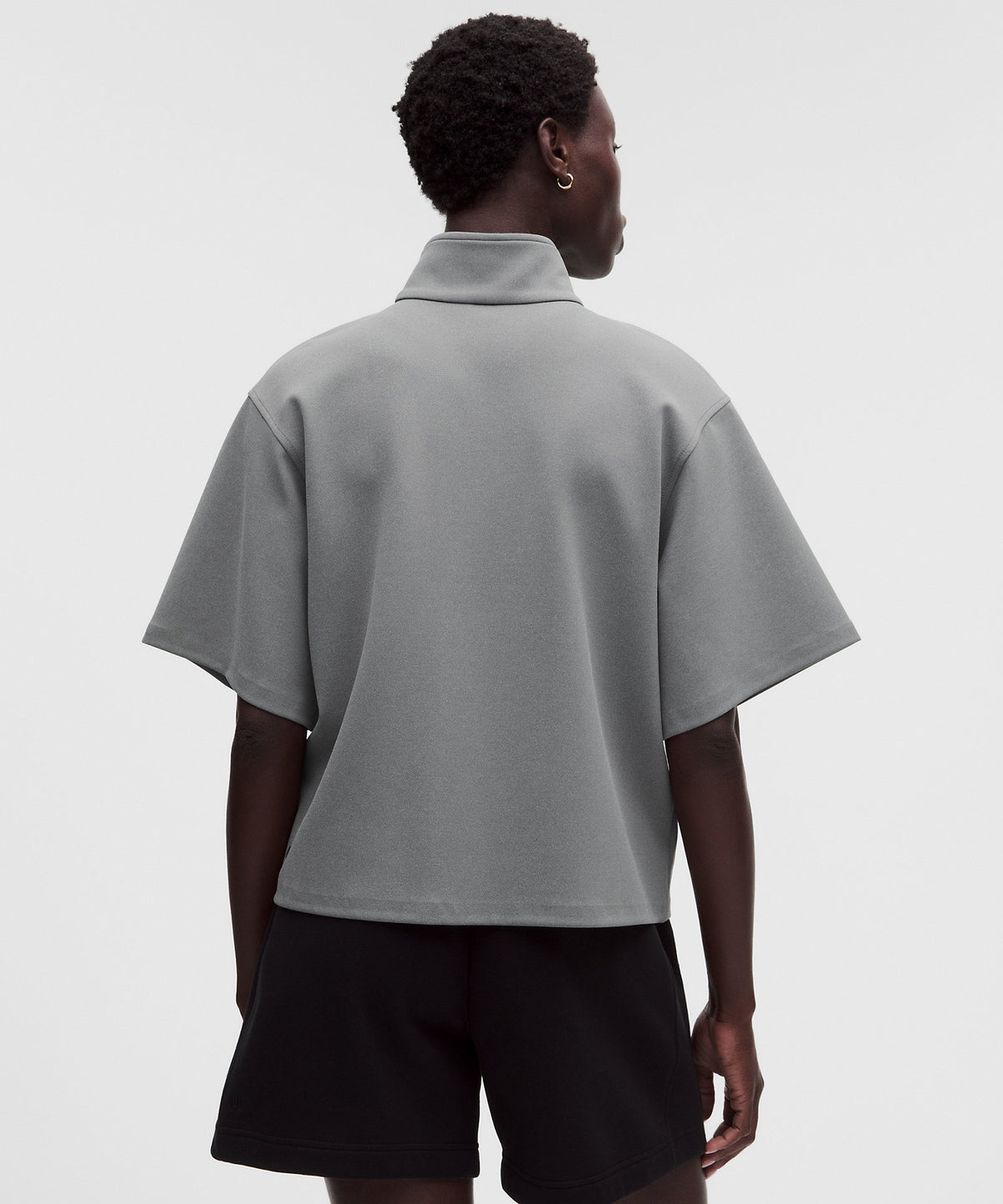 Lululemon Daydrift Short-Sleeve Half Zip Twill - Heathered Onyx Grey - imagen 3