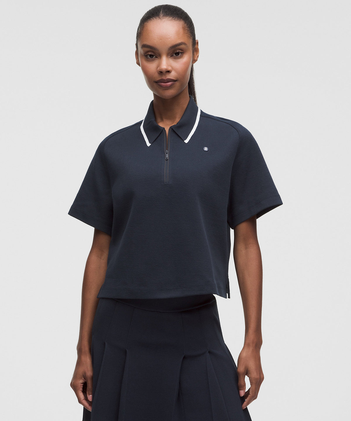 Lululemon Cotton-Blend Pique Short-Sleeve Polo Shirt - True Navy - imagen 1