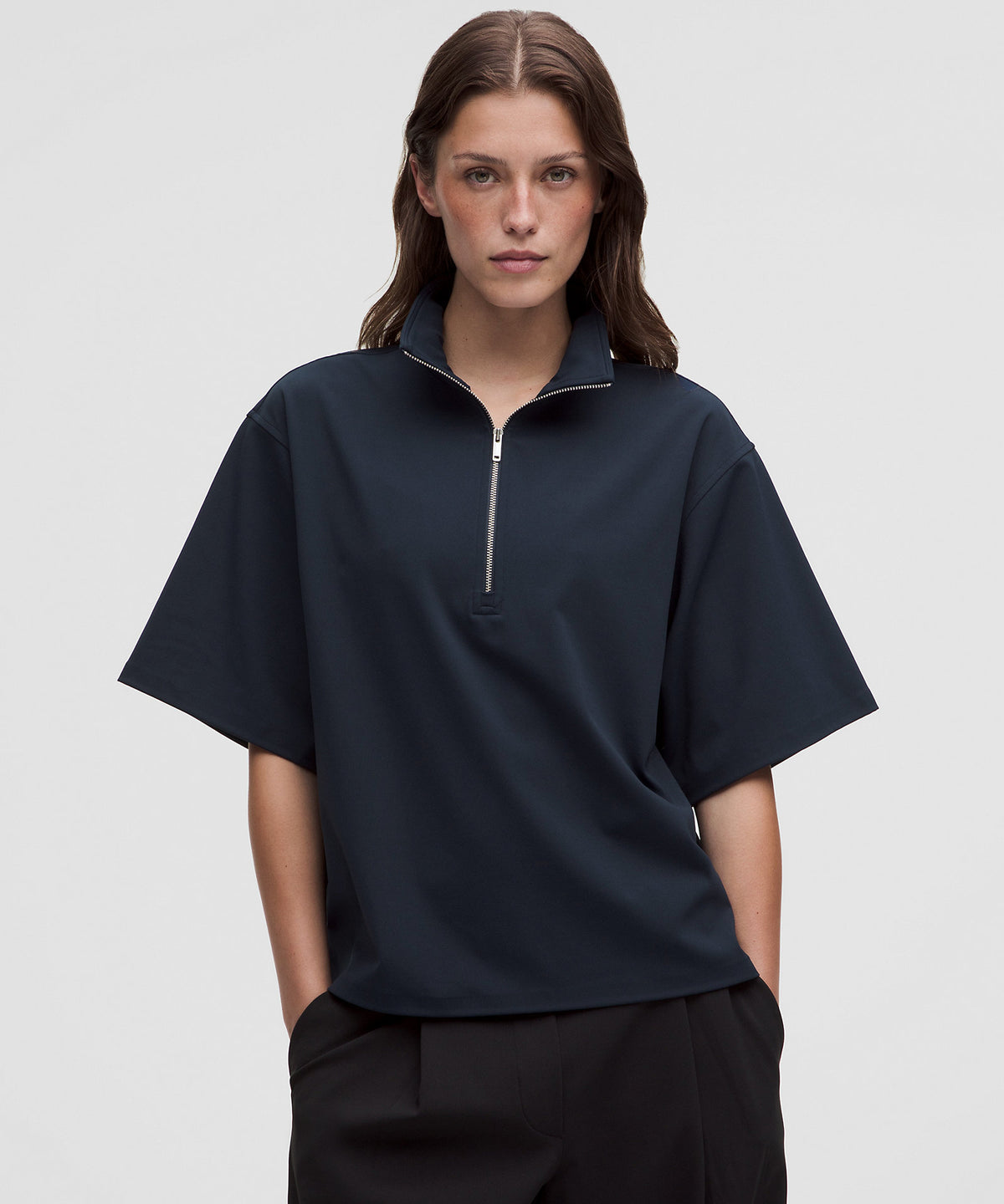 Lululemon Daydrift Short-Sleeve Half Zip - True Navy - imagen 1