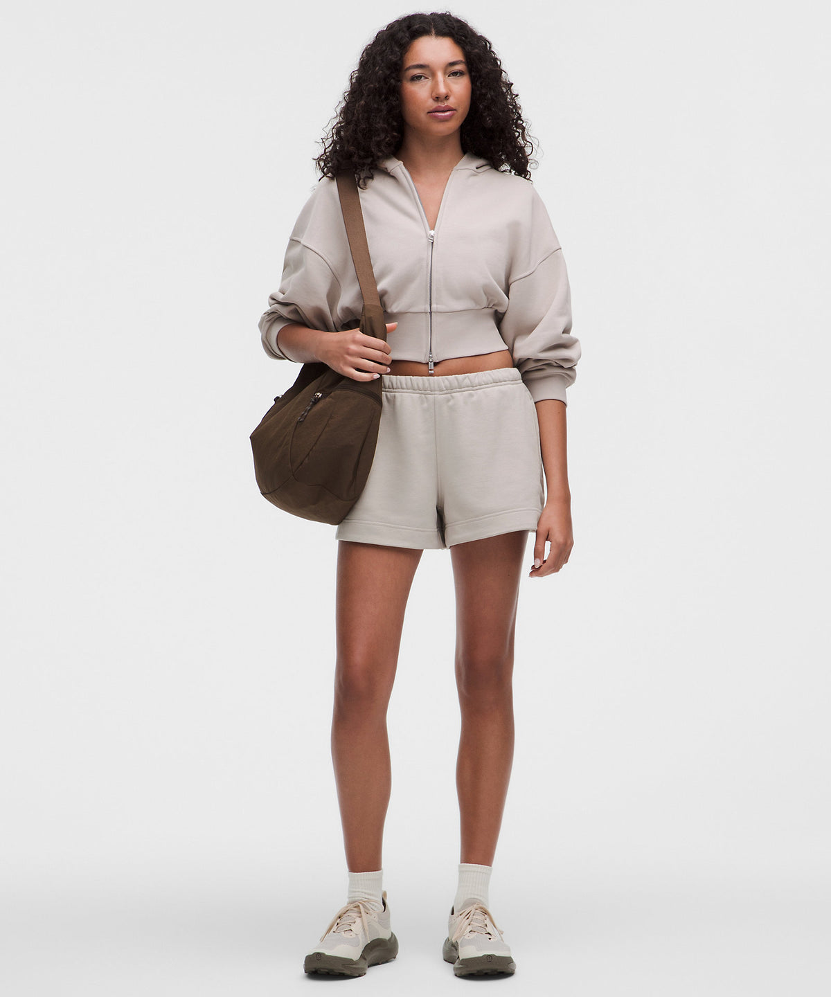 Lululemon French Terry Cropped Full-Zip Hoodie - Downtown Tan - imagen 2