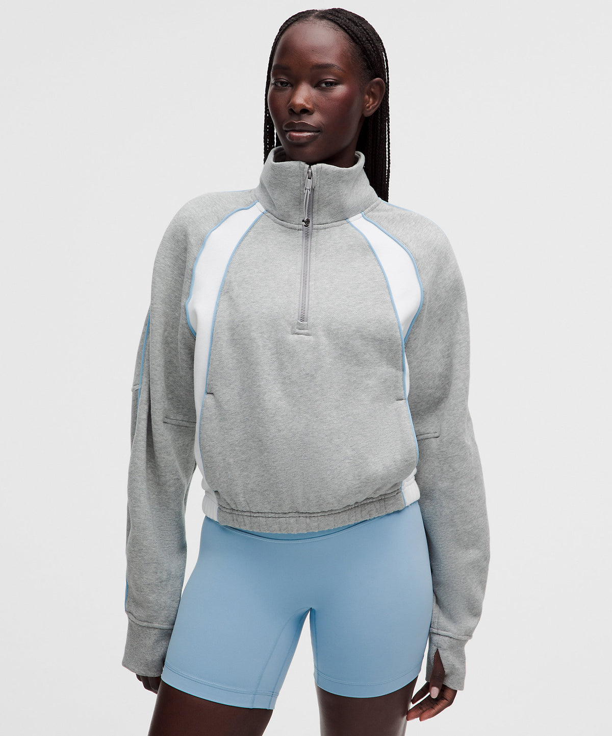 Lululemon Scuba Relaxed Half-Zip Colourblock - Heathered Core Medium Grey - imagen 1