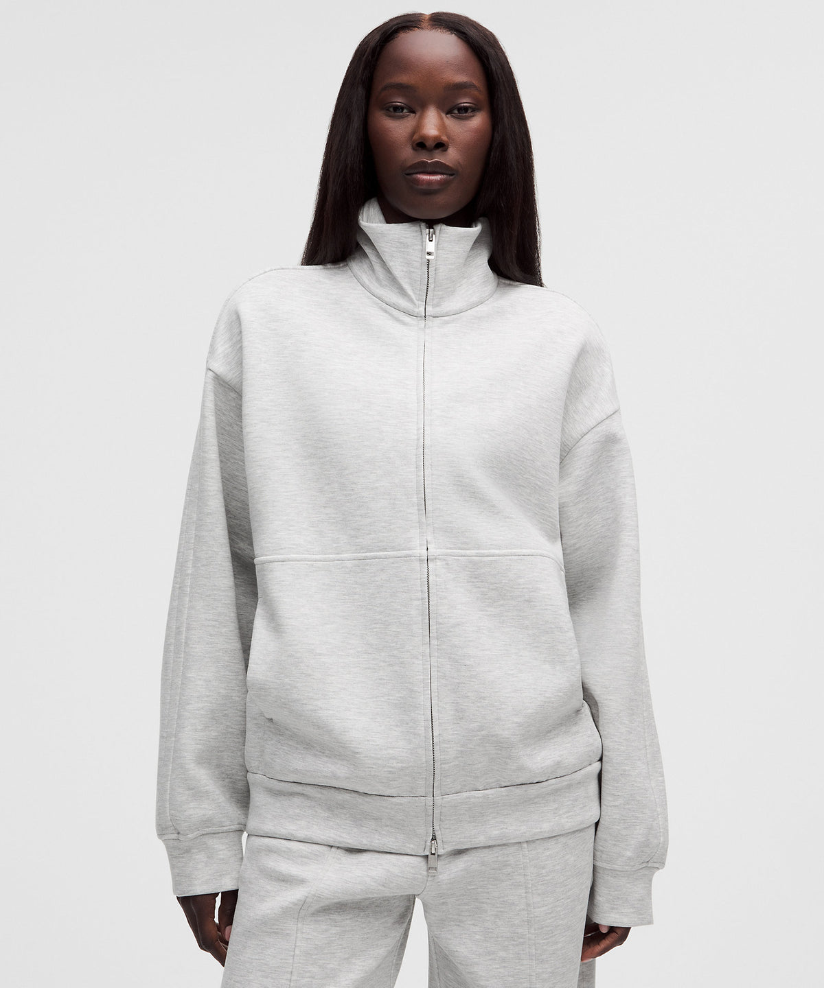 Lululemon Smooth Spacer Oversized Full Zip - Heathered Core Ultra Light Grey - imagen 1