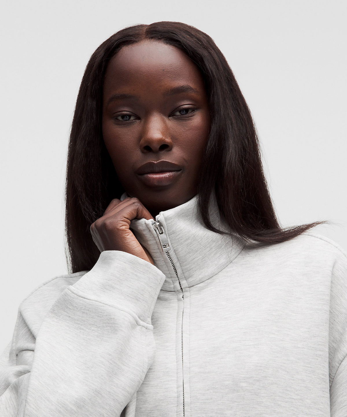 Lululemon Smooth Spacer Oversized Full Zip - Heathered Core Ultra Light Grey - imagen 4