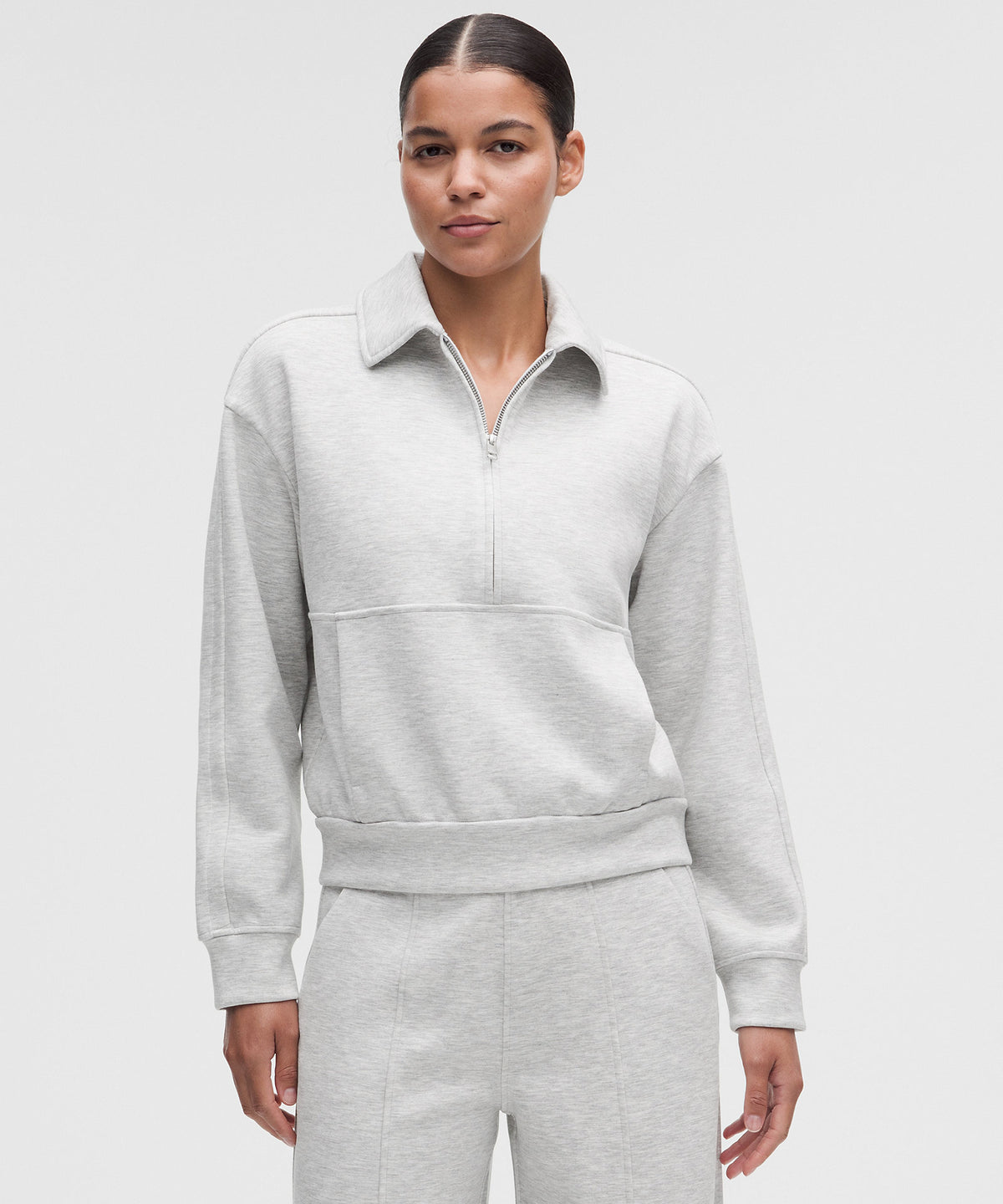 Lululemon Smooth Spacer Relaxed Collared Half Zip - Heathered Core Ultra Light Grey - imagen 1