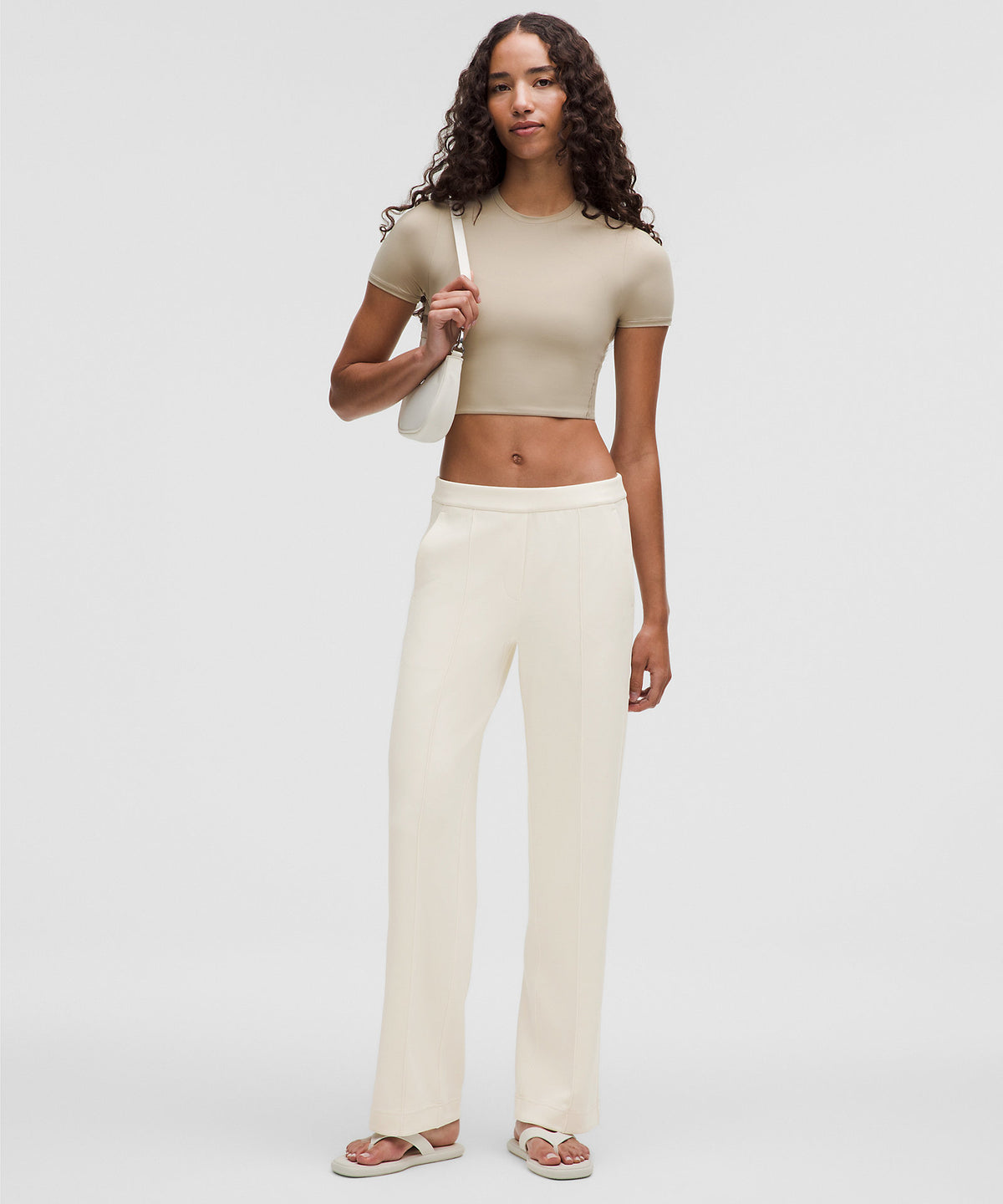 Lululemon Softstreme Pintuck Mid-Rise Pant Regular - Light Ivory - imagen 2