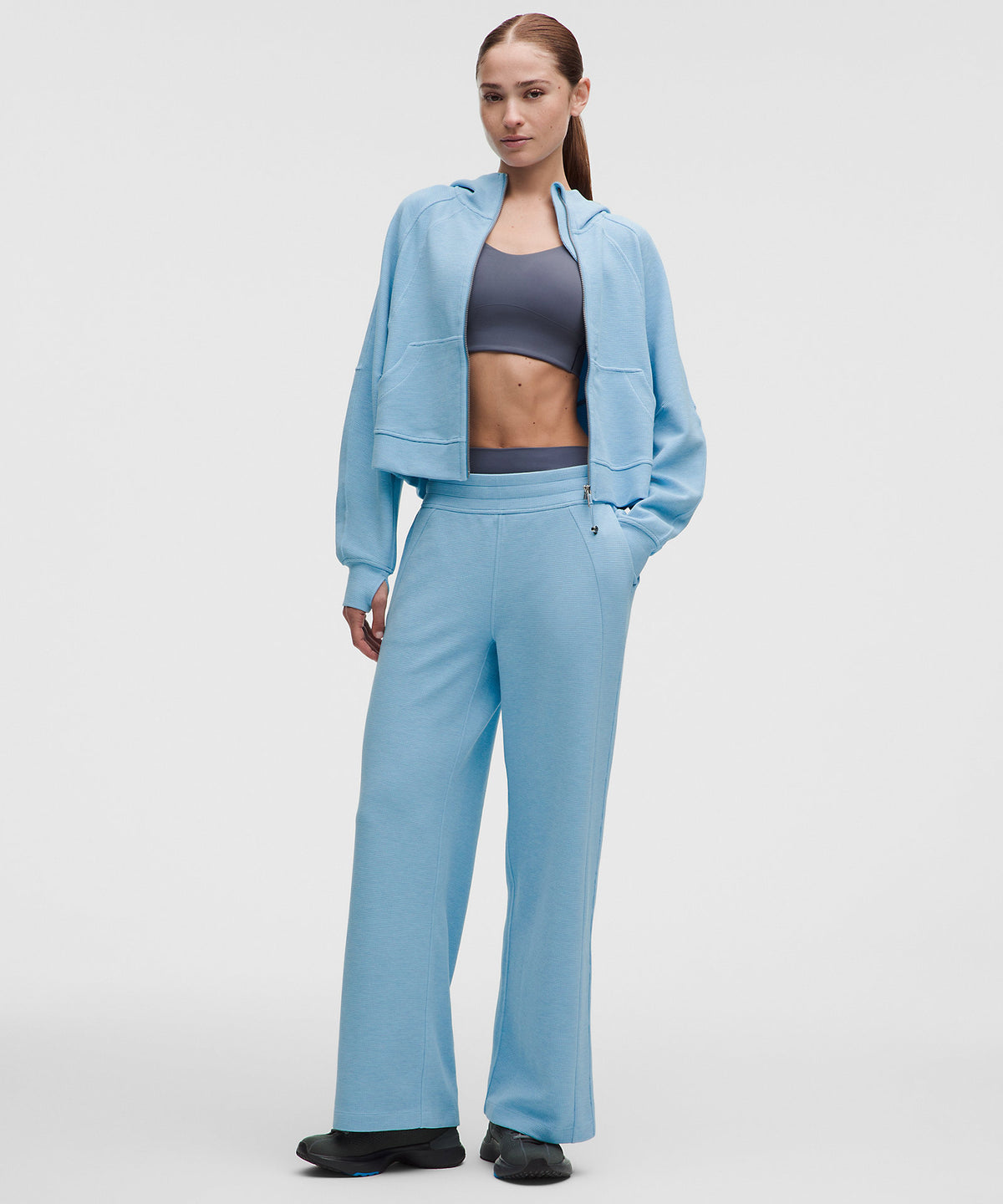Lululemon Scuba Mid-Rise Wide-Leg Pant Waffle - Heathered Dreamy Blue - imagen 1