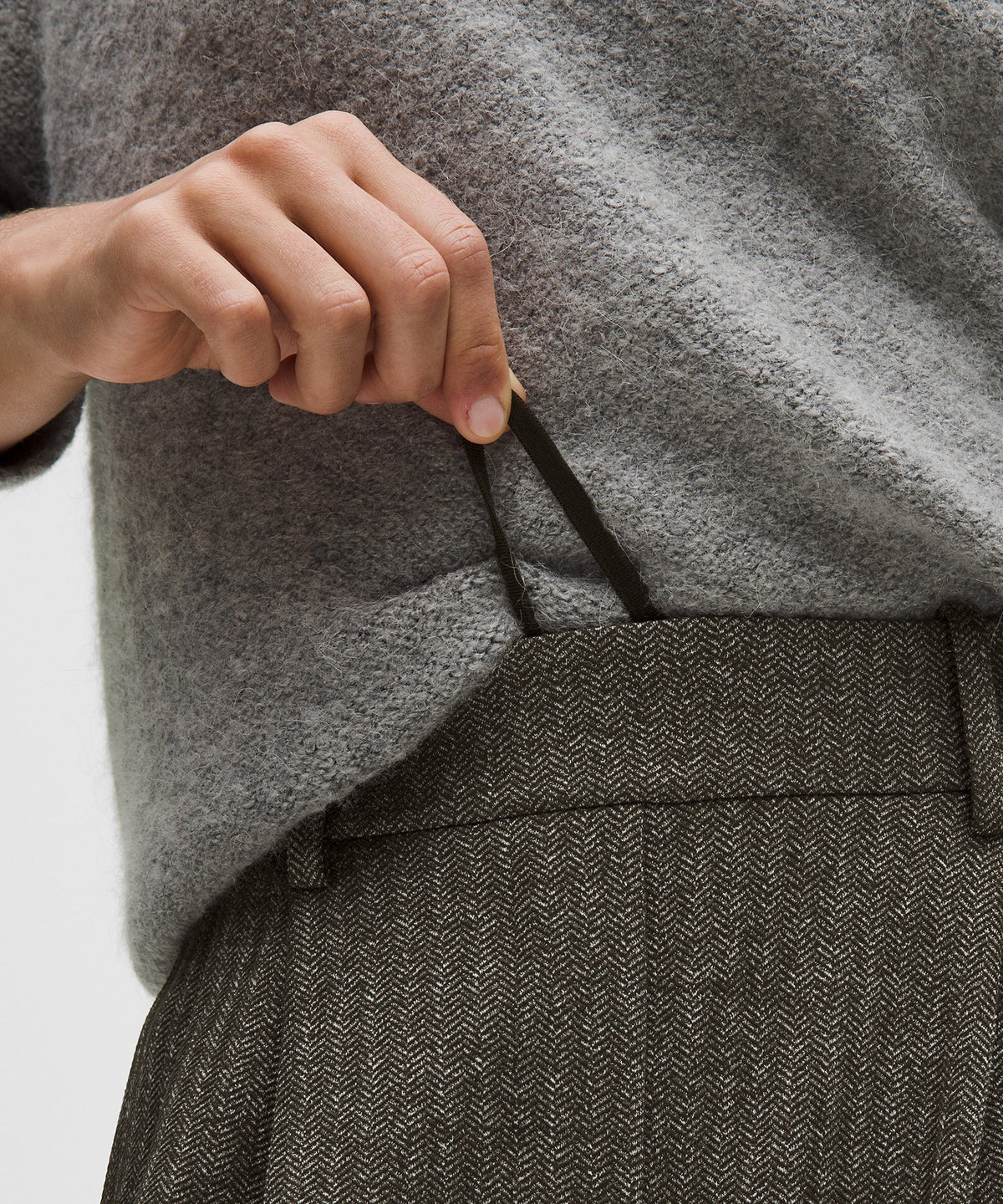 Lululemon Daydrift High-Rise Wide-Leg Trouser Short Herringbone - Heathered Herringbone Heathered Olive Brown Dark Olive - imagen 4