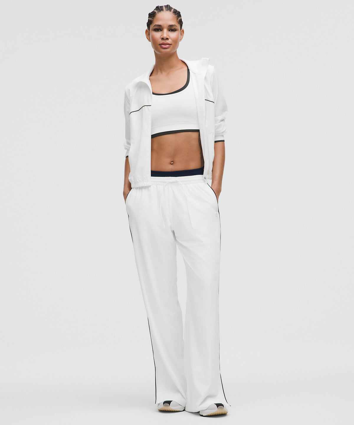 Lululemon Court Rival Wide-Leg Track Pant Regular Stitched Logo - White - imagen 1