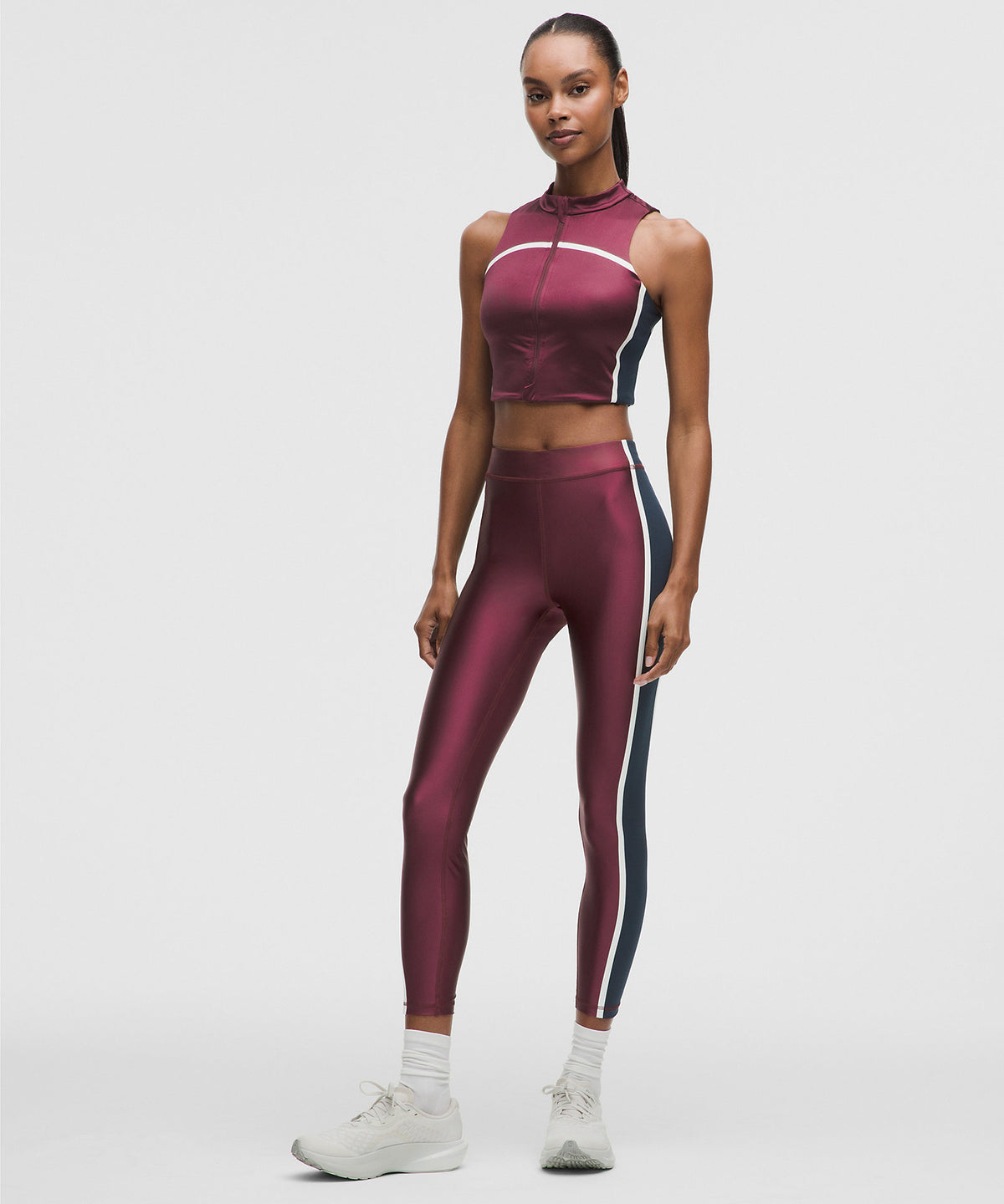 Lululemon Satin Shine High-Rise Tight 25" Stripe - Burgundy Bay - imagen 1