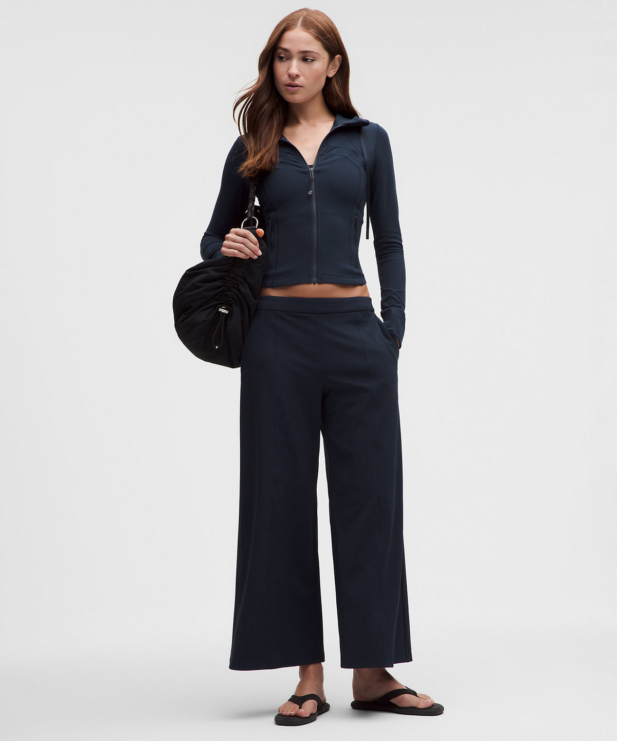 Lululemon Daydrift Mid-Rise Cropped Wide-Leg Trouser Short - True Navy - imagen 1