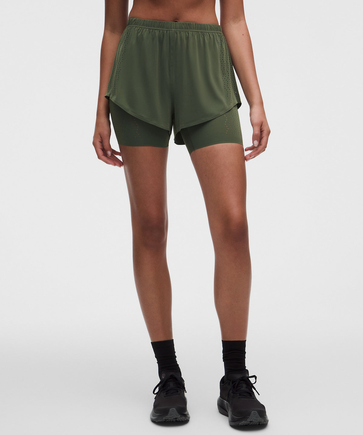 Lululemon Sleek Perforated 2-in-1 High-Rise Short - Sassy Sage - imagen 2
