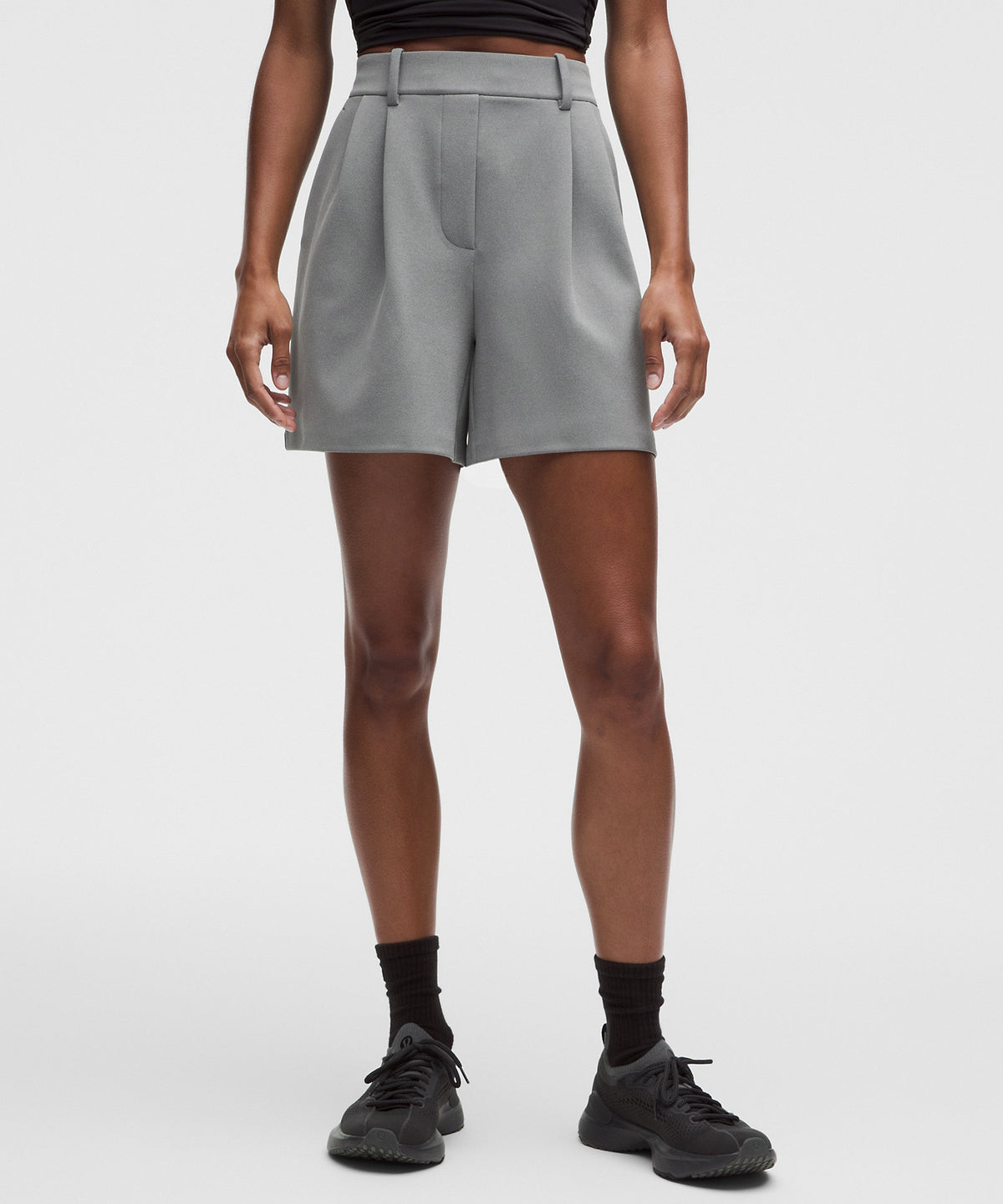 Lululemon Daydrift High-Rise Pleated Short 5" Twill - Heathered Onyx Grey - imagen 2