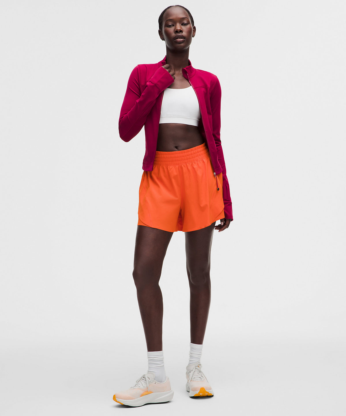 Lululemon Shake It Out High-Rise Running Short 4" - Orange Punch - imagen 2