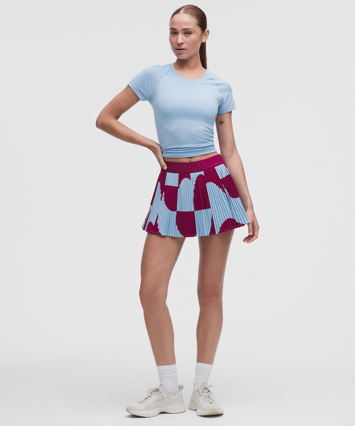Lululemon RePleat High-Rise Pleated Tennis Skirt Contrast - Lido Geo Dreamy Blue Pomegranate - imagen 1