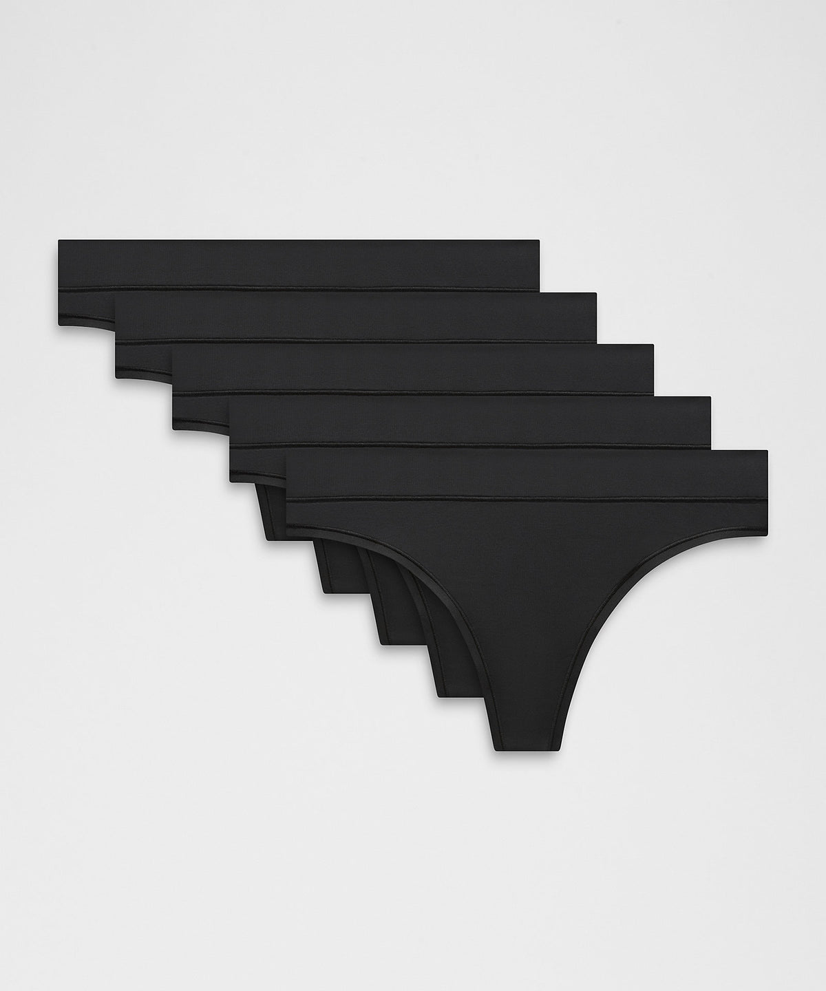 Lululemon UnderEase Mid-Rise Thong Underwear 5 Pack - Black - imagen 1