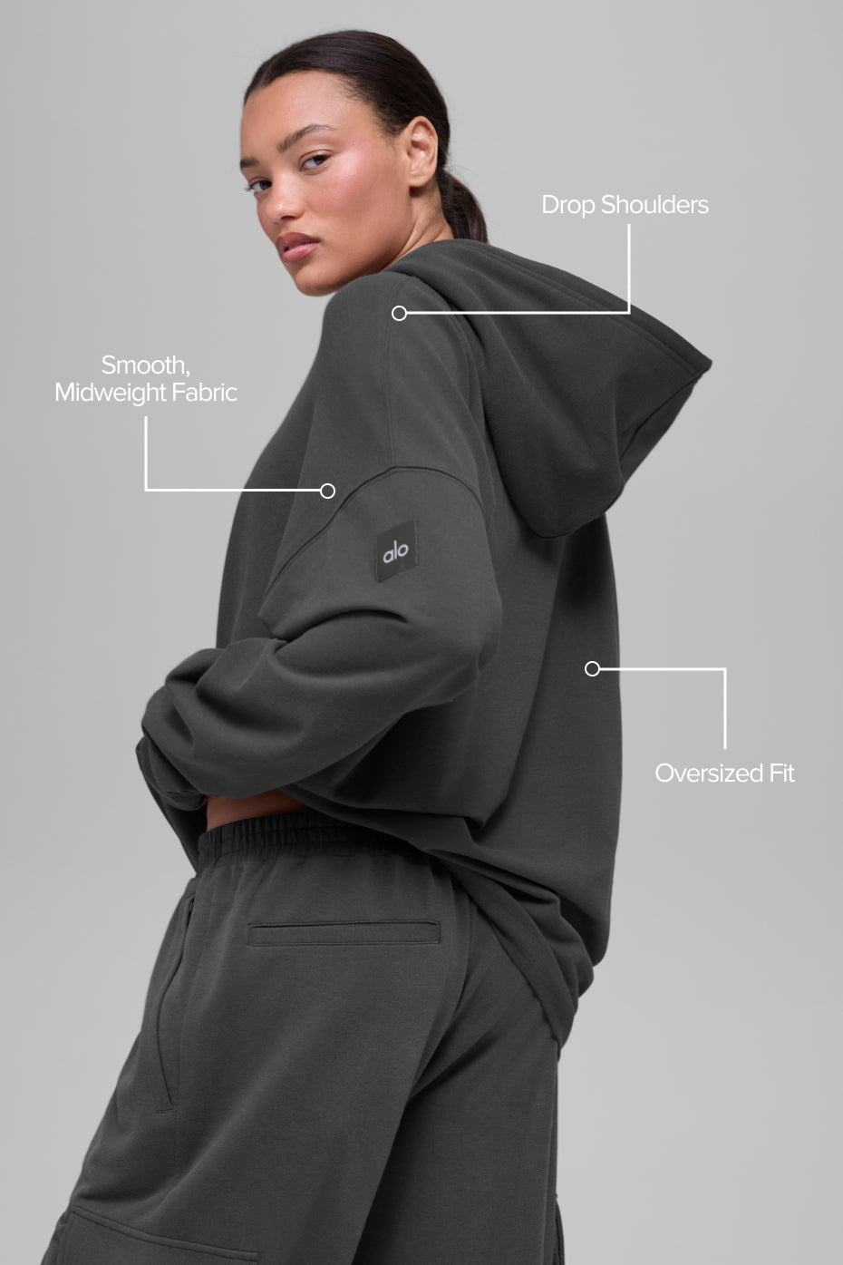 Alo Yoga Double Take Hoodie - Anthracite - imagen 2