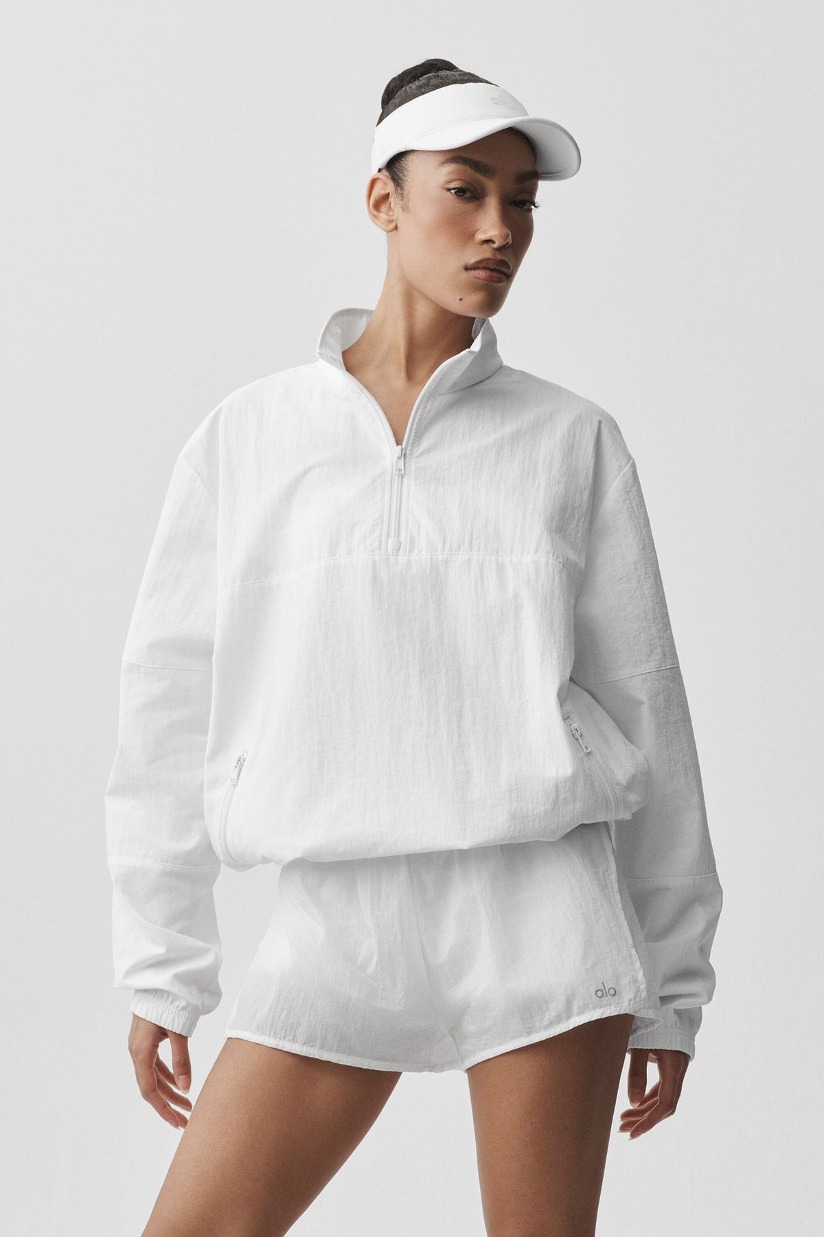 Alo Yoga Light Weight Takeaway Track Pullover - White - imagen 1