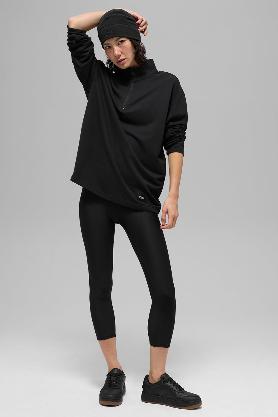 Alo Yoga Double Take Long Sleeve 1/4 Zip - Black - imagen 5
