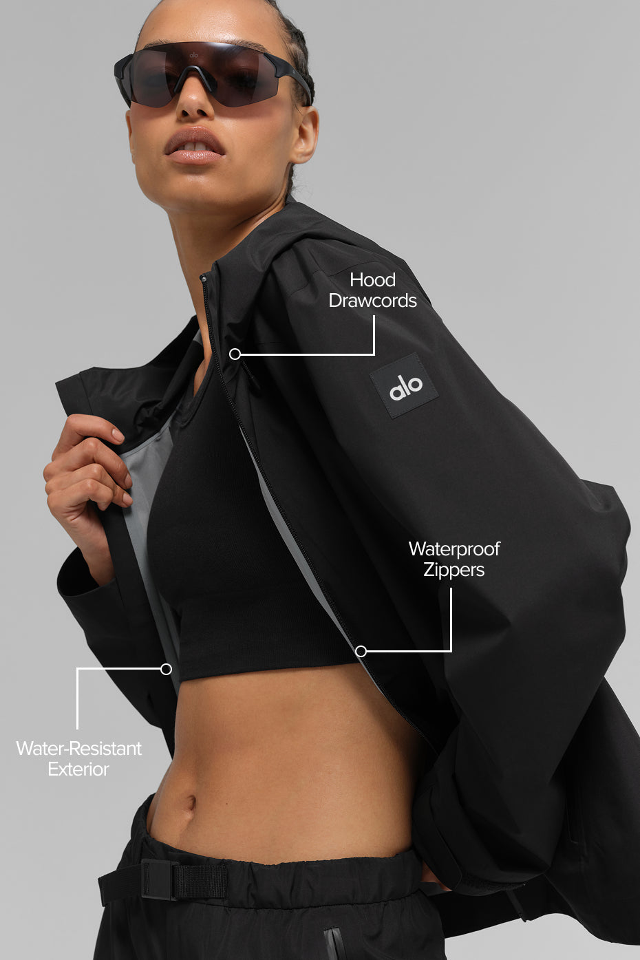 Alo Yoga Alpha Shell Jacket - Black - imagen 2