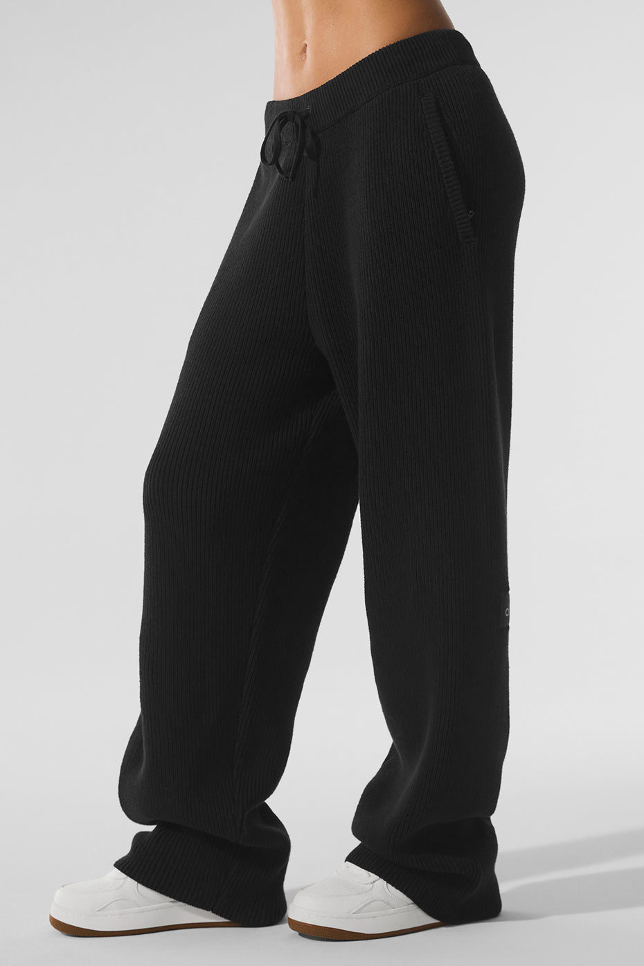 Alo Yoga Domain Rib Knit Sweatpant - Black - imagen 1