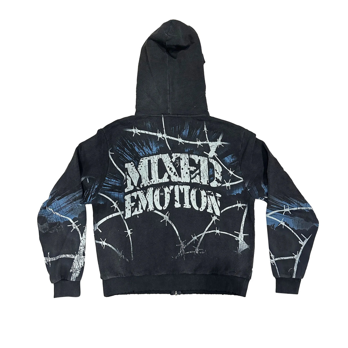 Mixed Emotional Acid Black Hoodie
