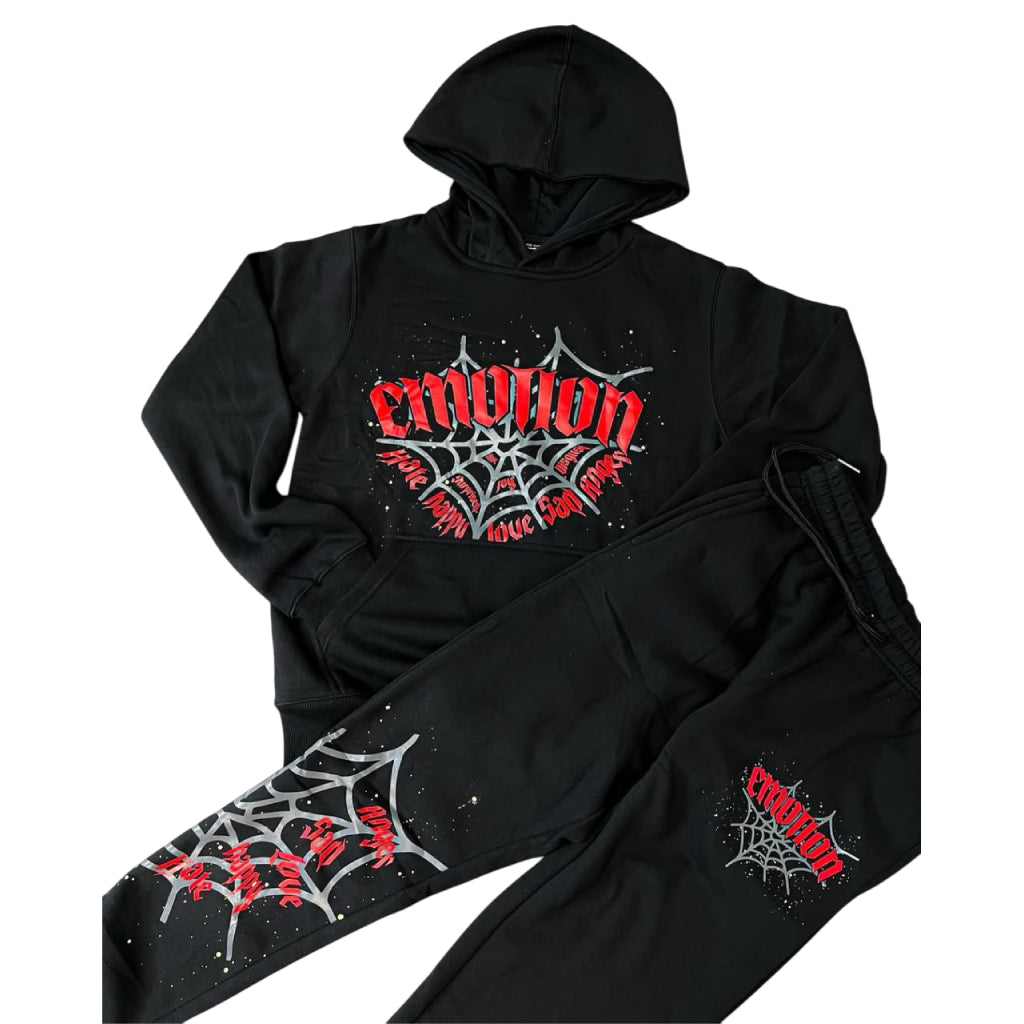 Mixed Emotional Black Spiderweb Tracksuit