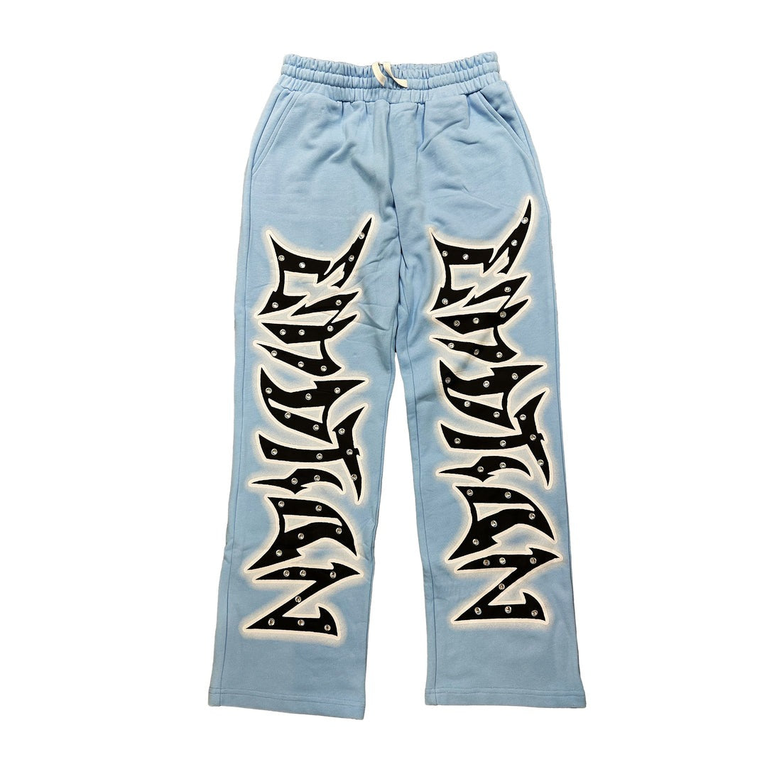 Mixed Emotional Blue Graffiti Sweatpants