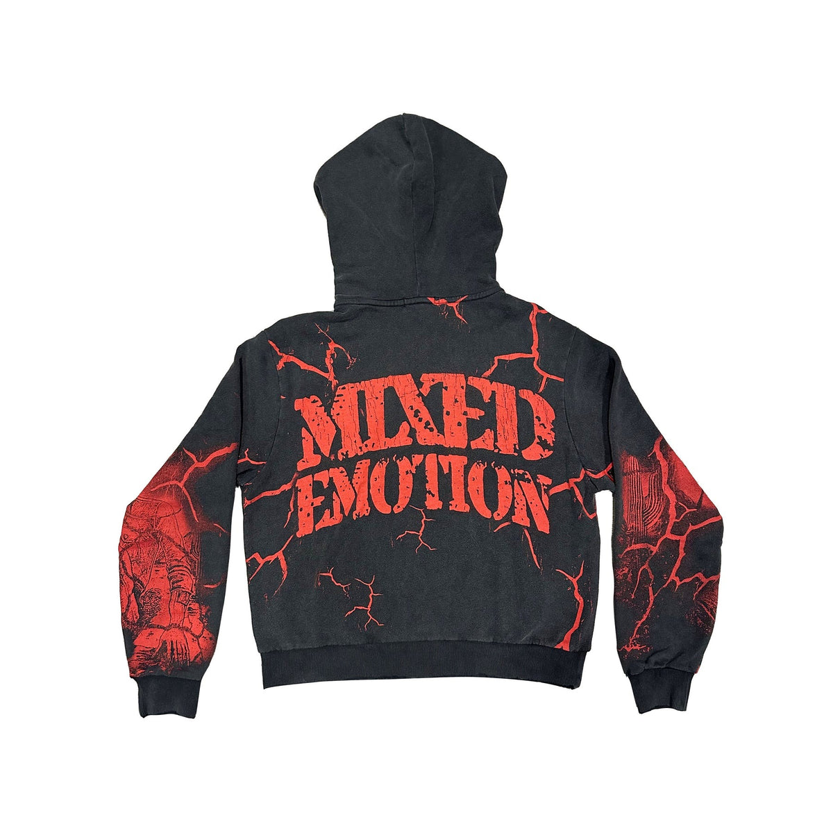 Mixed Emotional Brand Acid Wash Hoodie