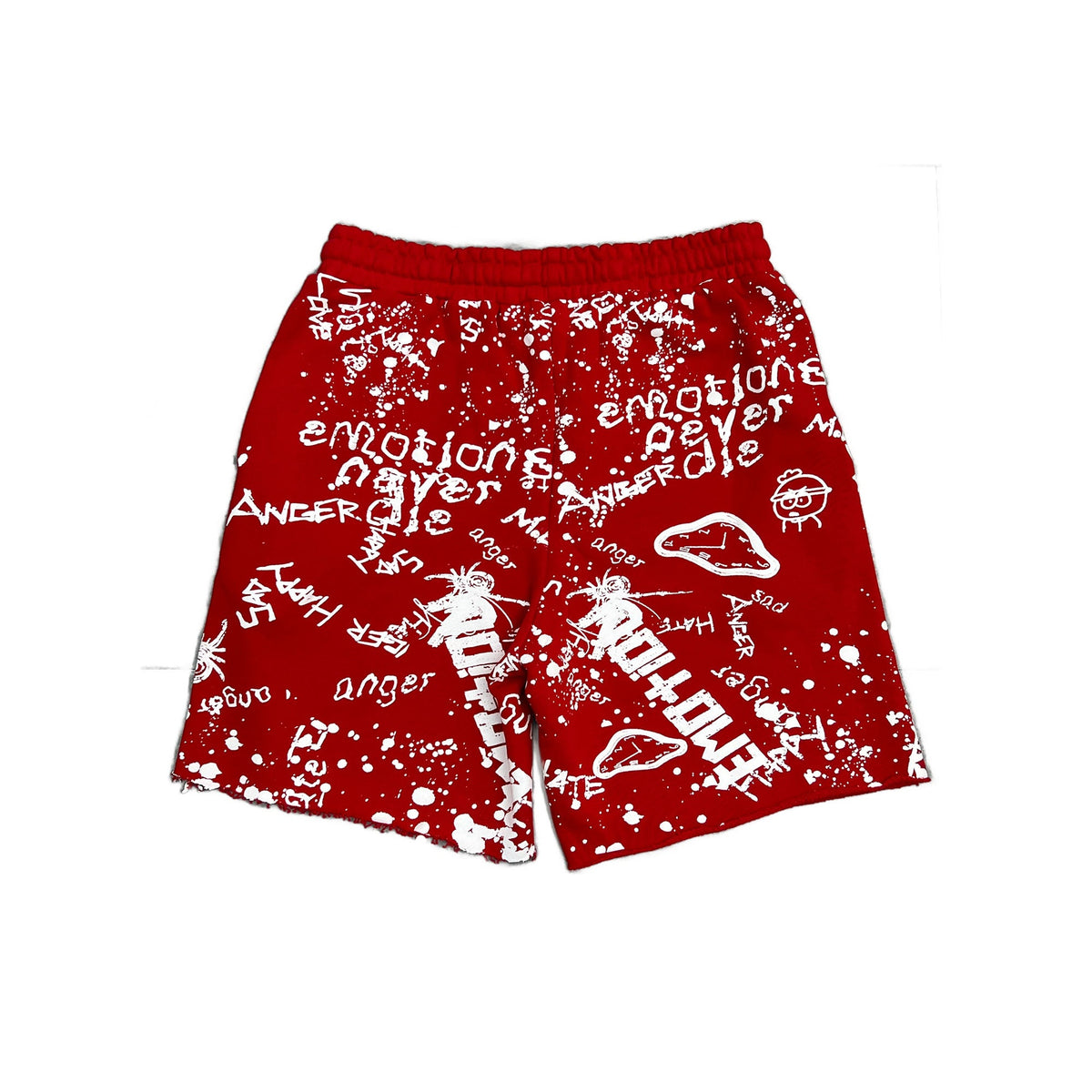 Mixed Emotional Brand Graffiti Red Shorts