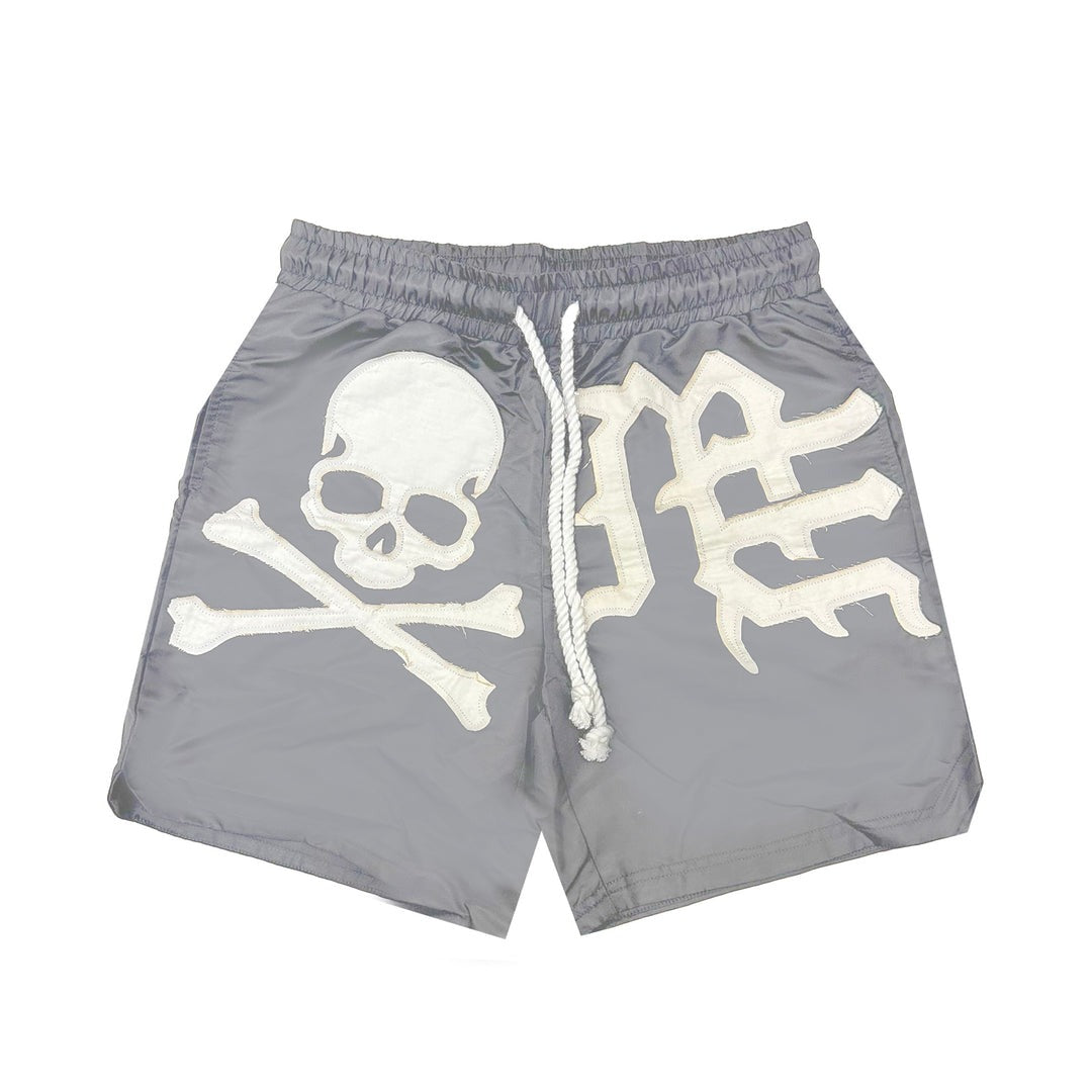 Mixed Emotional Grey Skull Shorts