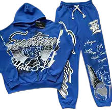 Mixed Emotion Graffiti Blue Tracksuits