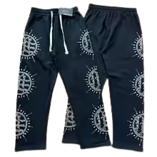 Mixed Emotional Rhinestone Bluish Tracksuit