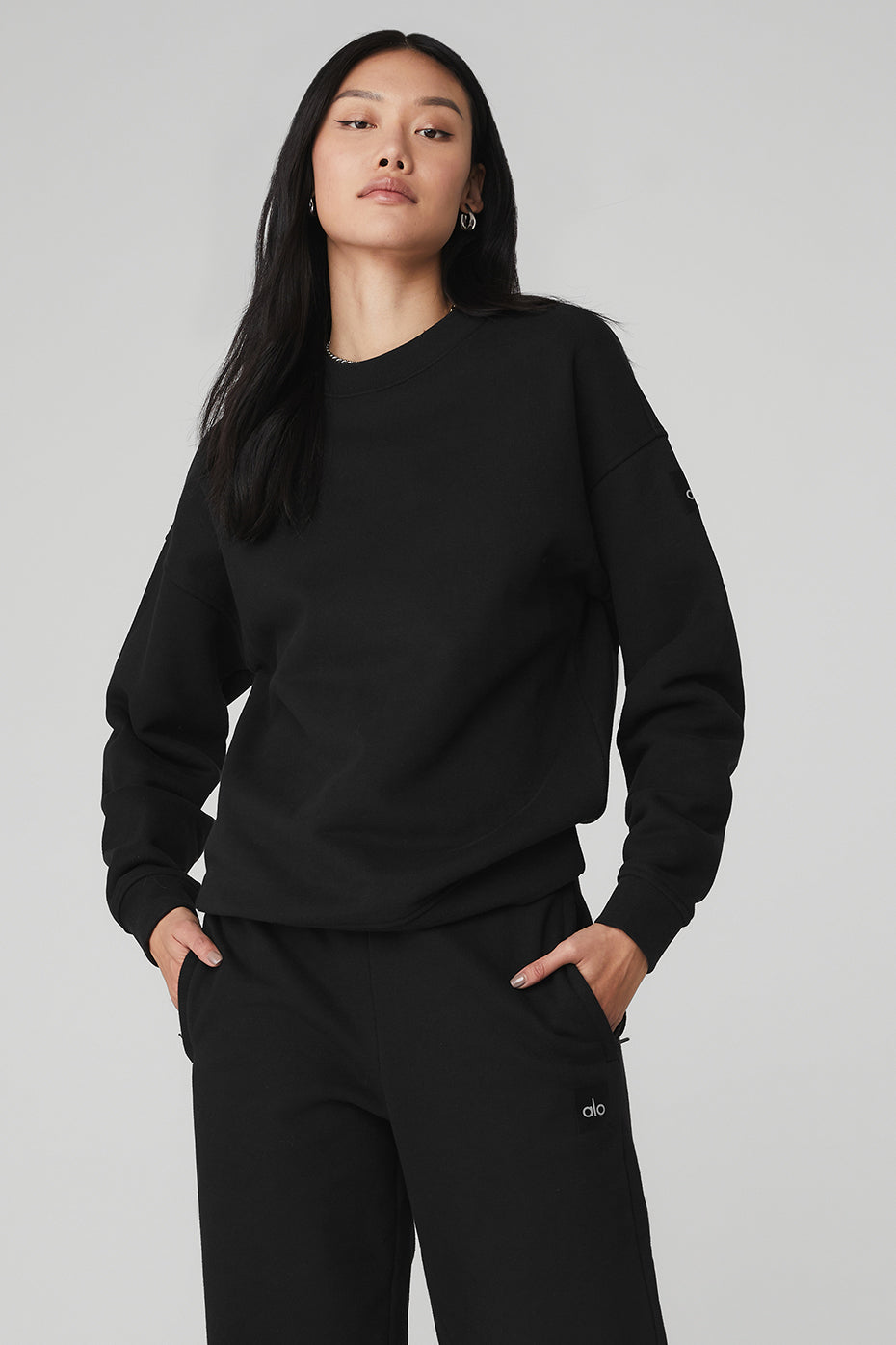 Alo Yoga Renown Heavy Weight Crew Neck Pullover - Black - imagen 1